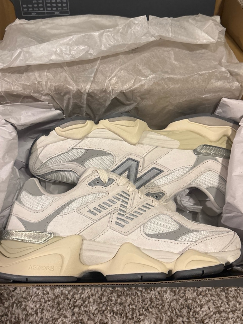 New Balance Kids Cream and Gray Retro Runner Sneakers